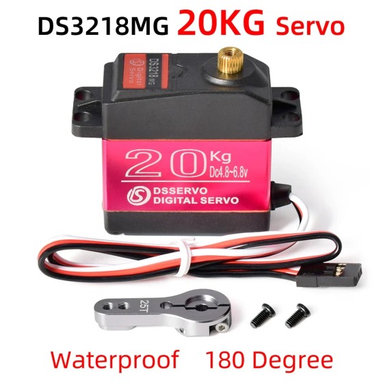 DS3218 Digital Accessories for 1/8 1/10 1/12 Scale RC Cars Crawler Buggy Waterproof 20KG/0.14sec Metal Gear Drone for RC